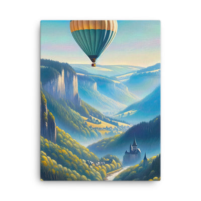 Ölgemälde einer ruhigen Szene in Luxemburg mit Heißluftballon und blauem Himmel - Leinwand berge xxx yyy zzz 45.7 x 61 cm