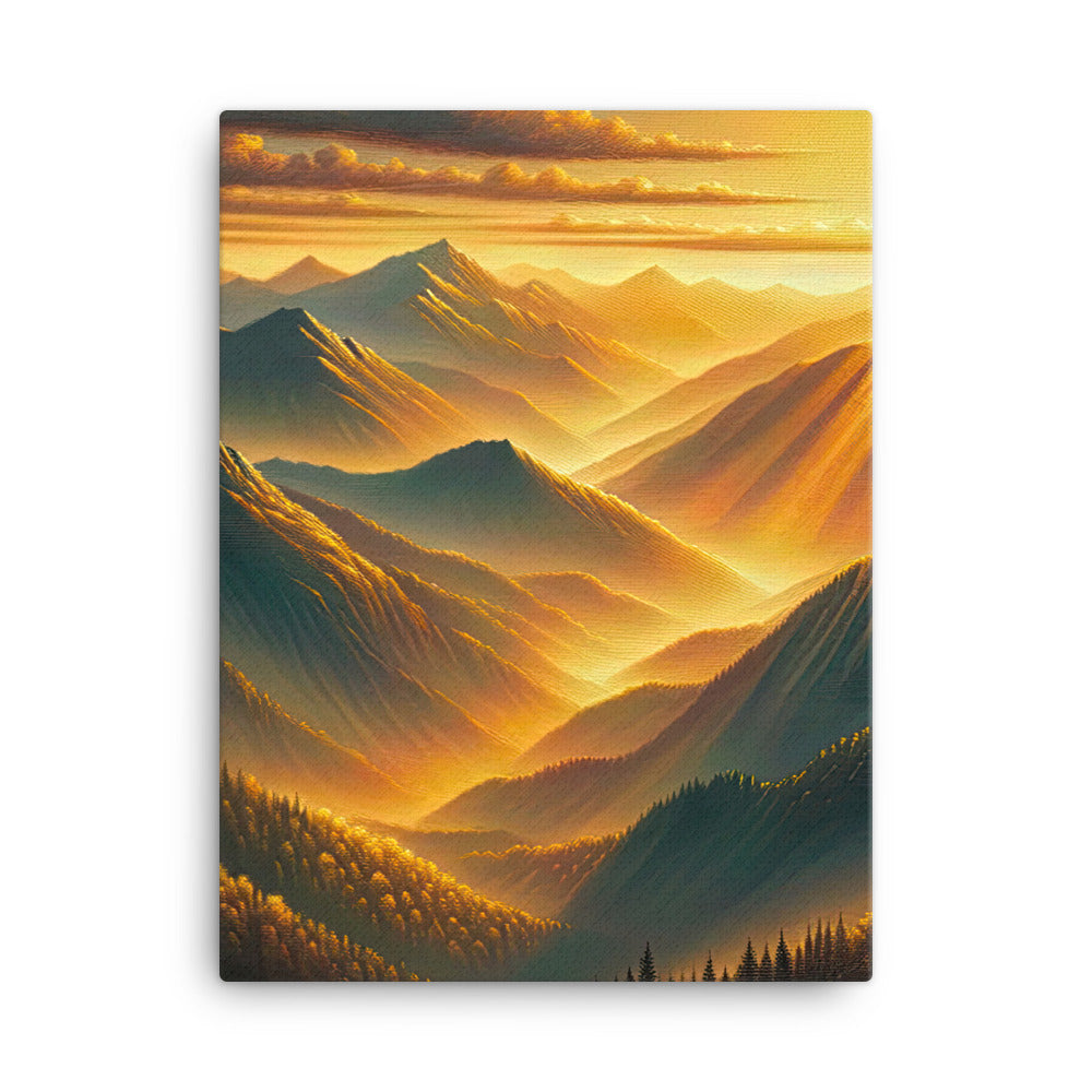 Ölgemälde der Berge in der goldenen Stunde, Sonnenuntergang über warmer Landschaft - Leinwand berge xxx yyy zzz 45.7 x 61 cm
