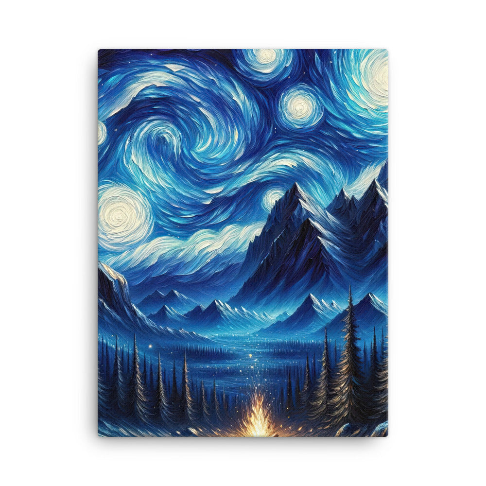 Sternennacht-Stil Ölgemälde der Alpen, himmlische Wirbelmuster - Leinwand berge xxx yyy zzz 45.7 x 61 cm
