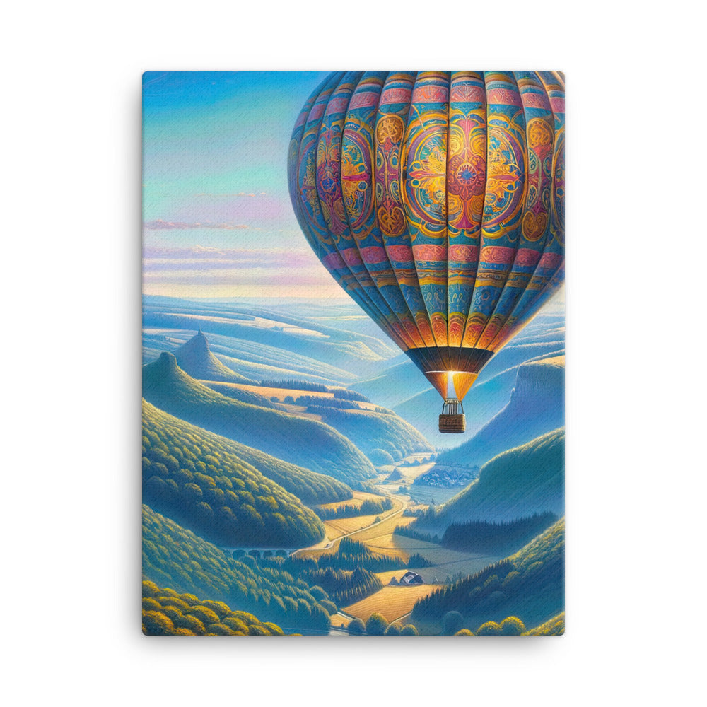 Ölgemälde einer ruhigen Szene mit verziertem Heißluftballon - Leinwand berge xxx yyy zzz 45.7 x 61 cm