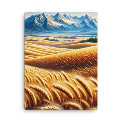 Ölgemälde eines weiten bayerischen Weizenfeldes, golden im Wind (TR) - Leinwand xxx yyy zzz 45.7 x 61 cm
