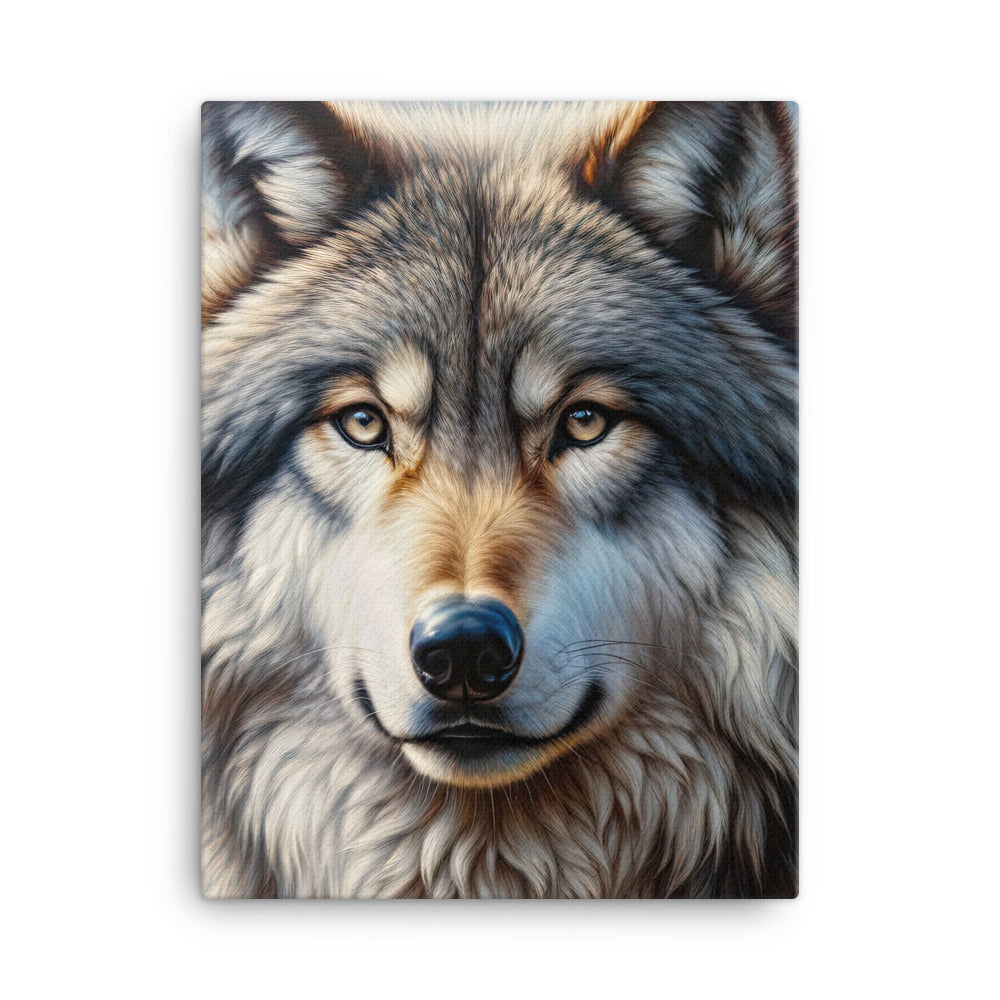 Porträt-Ölgemälde eines prächtigen Wolfes mit faszinierenden Augen (AN) - Leinwand xxx yyy zzz 45.7 x 61 cm