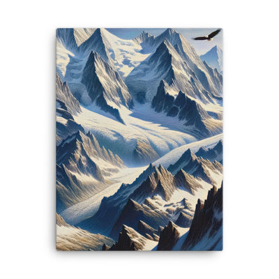 Ölgemälde der Alpen mit hervorgehobenen zerklüfteten Geländen im Licht und Schatten - Leinwand berge xxx yyy zzz 45.7 x 61 cm