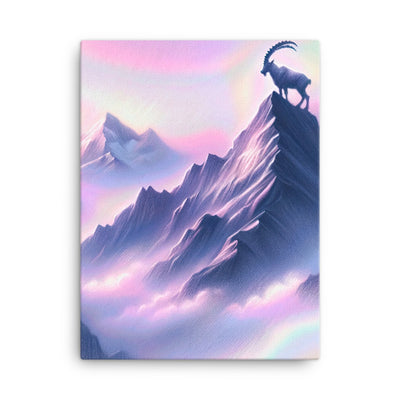 Pastellzeichnung der Alpen im Morgengrauen mit Steinbock in Rosa- und Lavendeltönen - Leinwand berge xxx yyy zzz 45.7 x 61 cm