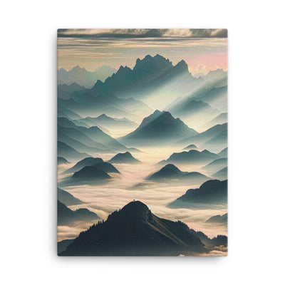 Foto der Alpen im Morgennebel, majestätische Gipfel ragen aus dem Nebel - Leinwand berge xxx yyy zzz 45.7 x 61 cm