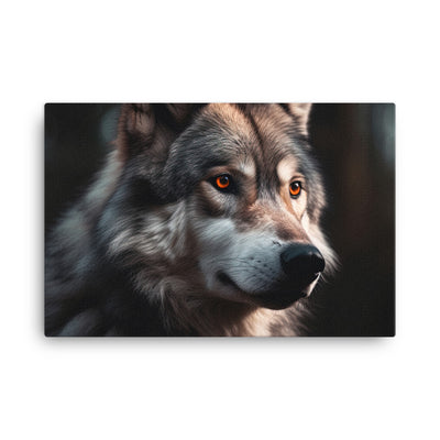 Wolf Porträt - Fotorealistische Malerei - Leinwand camping xxx 61 x 91.4 cm