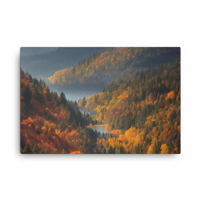 Berge, Wald und Nebel - Malerei - Leinwand berge xxx 61 x 91.4 cm