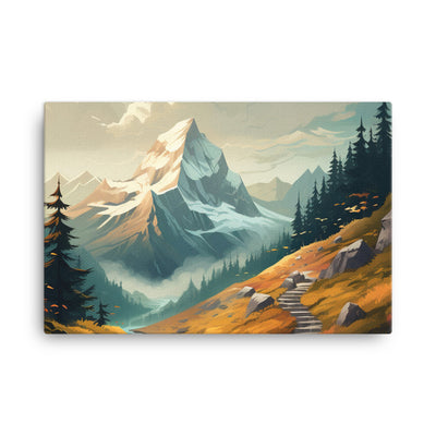 Berge, Wald und Wanderweg - Malerei - Leinwand berge xxx 61 x 91.4 cm