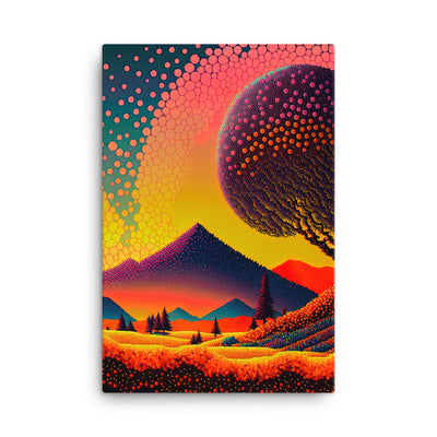 Berge und warme Farben - Punktkunst - Leinwand berge xxx 61 x 91.4 cm