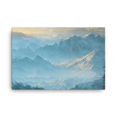 Schöne Berge mit Nebel bedeckt - Ölmalerei - Leinwand berge xxx 61 x 91.4 cm