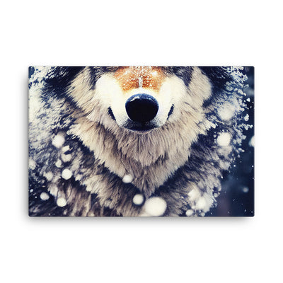 Wolf im Schnee - Episches Foto - Leinwand camping xxx 61 x 91.4 cm