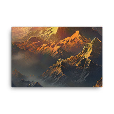 Wunderschöne Himalaya Gebirge im Nebel und Sonnenuntergang - Malerei - Leinwand berge xxx 61 x 91.4 cm