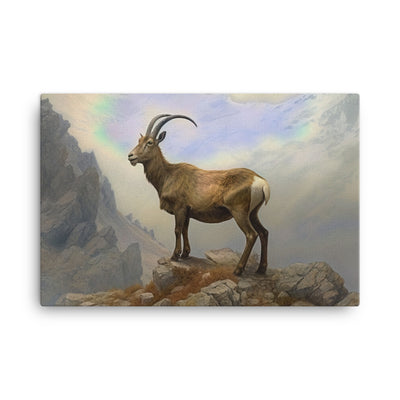 Steinbock am Berg - Wunderschöne Malerei - Leinwand berge xxx 61 x 91.4 cm