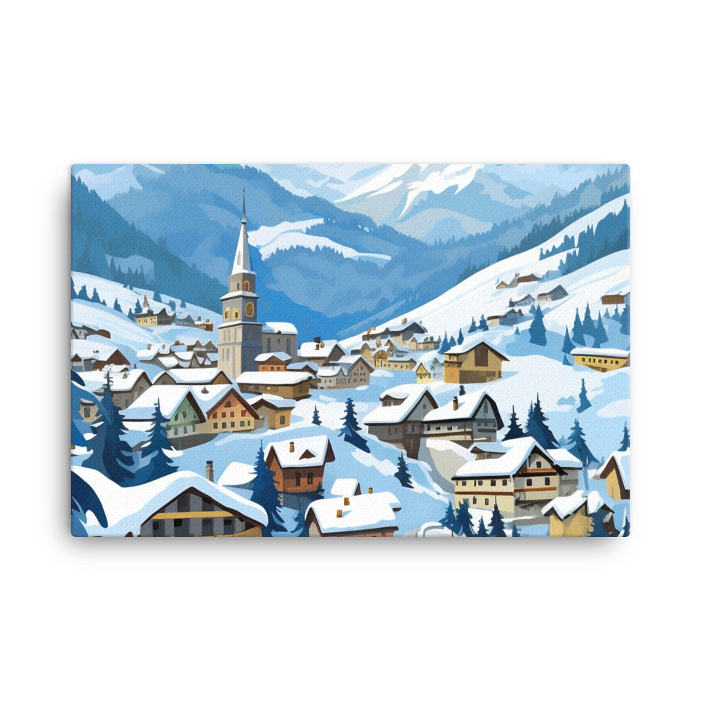 Kitzbühl - Berge und Schnee - Landschaftsmalerei - Leinwand ski xxx 61 x 91.4 cm