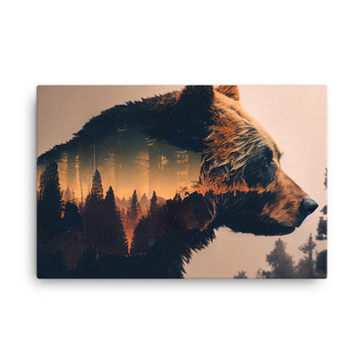 Bär und Bäume Illustration - Leinwand camping xxx 61 x 91.4 cm
