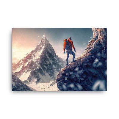 Bergsteiger auf Berg - Epische Malerei - Leinwand klettern xxx 61 x 91.4 cm