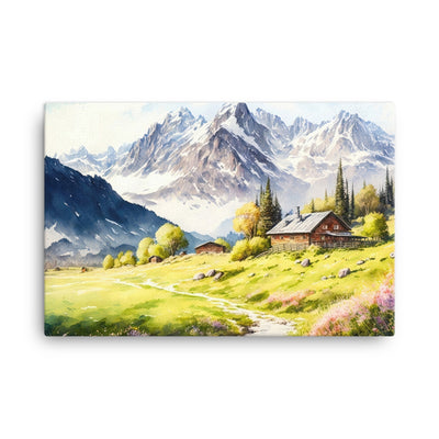 Epische Berge und Berghütte - Landschaftsmalerei - Leinwand berge xxx 61 x 91.4 cm
