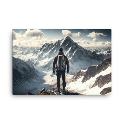 Wanderer auf Berg von hinten - Malerei - Leinwand berge xxx 61 x 91.4 cm