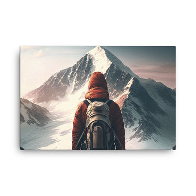 Wanderer von hinten vor einem Berg - Malerei - Leinwand berge xxx 61 x 91.4 cm