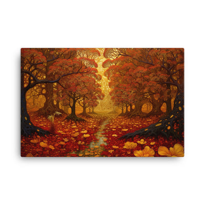 Wald im Herbst und kleiner Bach - Leinwand camping xxx 61 x 91.4 cm