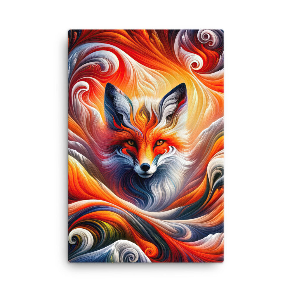 Abstraktes Kunstwerk, das den Geist der Alpen verkörpert. Leuchtender Fuchs in den Farben Orange, Rot, Weiß - Leinwand camping xxx yyy zzz 61 x 91.4 cm