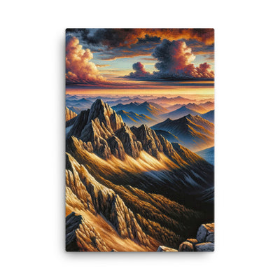 Alpen in Abenddämmerung: Acrylgemälde mit beleuchteten Berggipfeln - Leinwand berge xxx yyy zzz 61 x 91.4 cm