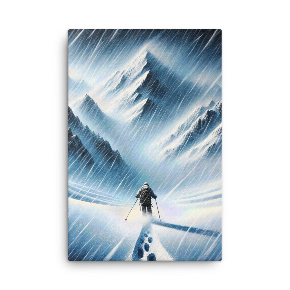 Wanderer und Bergsteiger im Schneesturm: Acrylgemälde der Alpen - Leinwand wandern xxx yyy zzz 61 x 91.4 cm