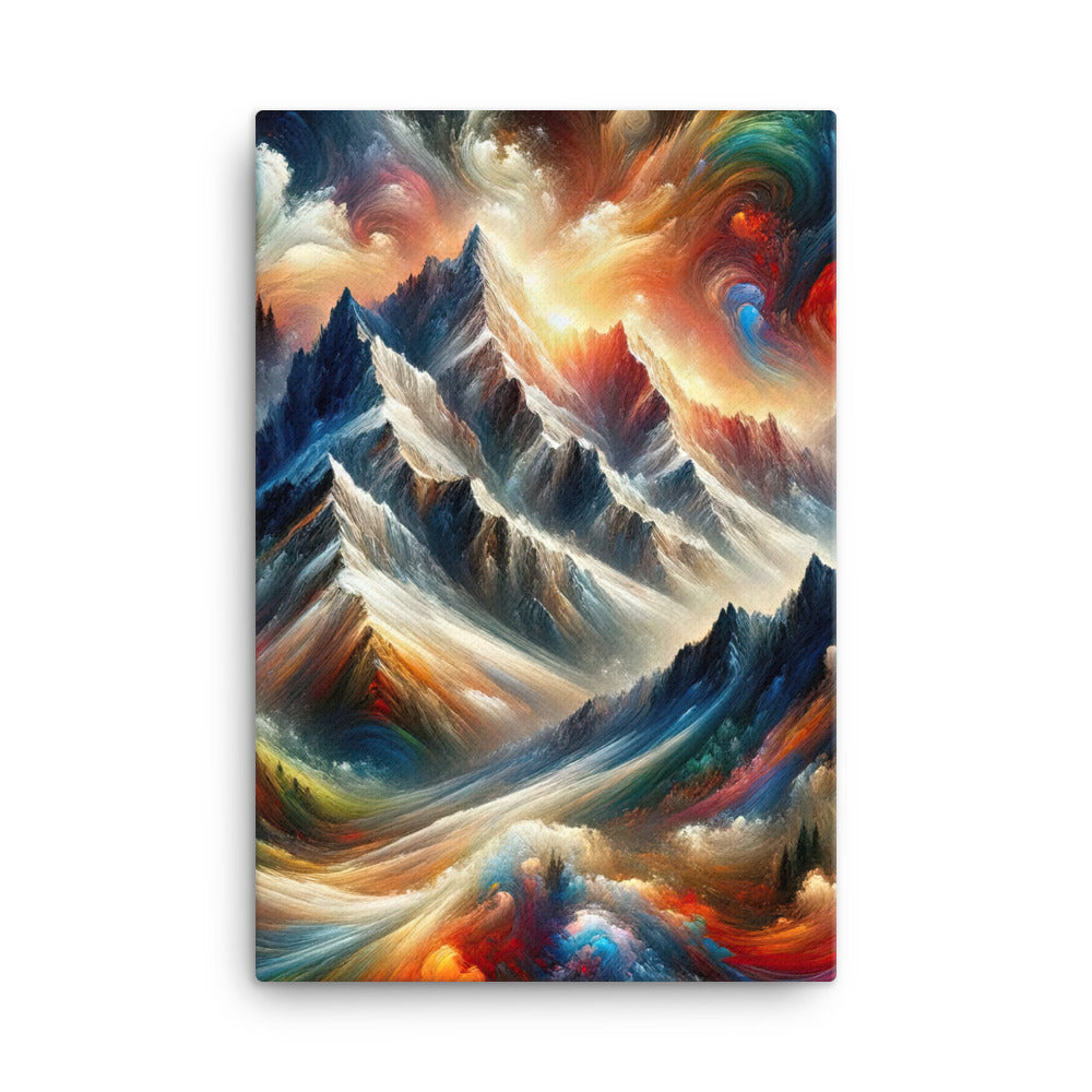 Expressionistische Alpen, Berge: Gemälde mit Farbexplosion - Leinwand berge xxx yyy zzz 61 x 91.4 cm