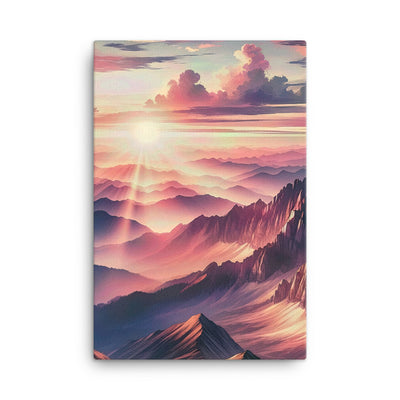 Schöne Berge bei Sonnenaufgang: Malerei in Pastelltönen - Leinwand berge xxx yyy zzz 61 x 91.4 cm