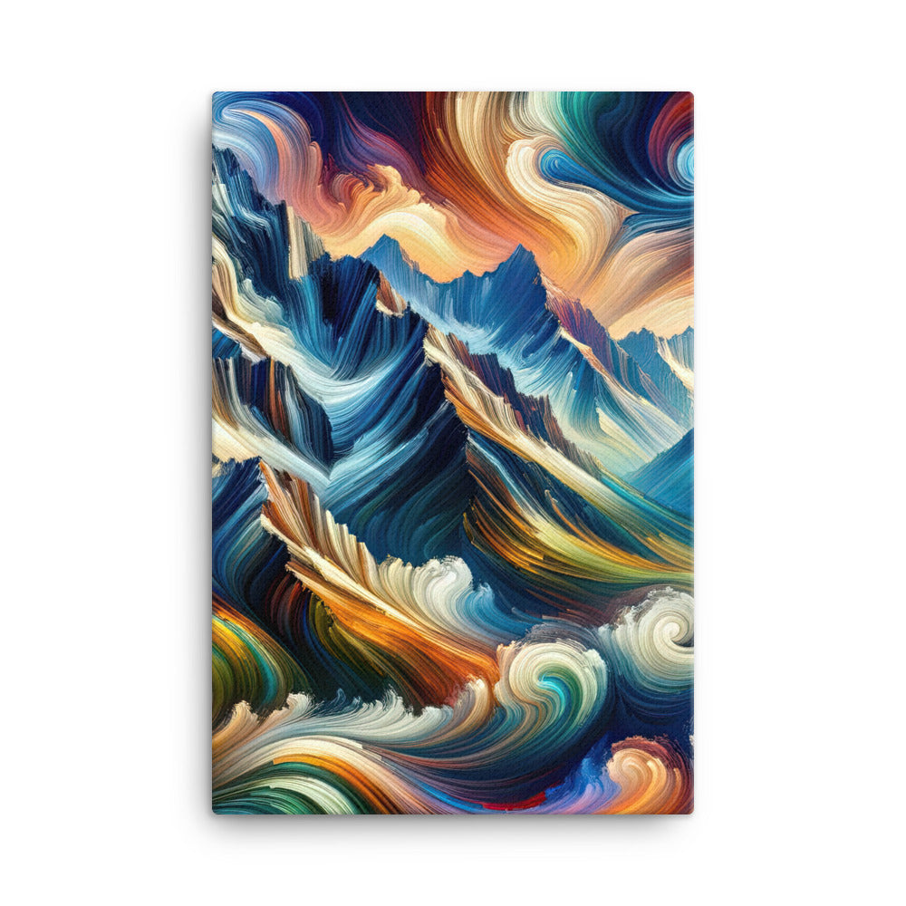 Abstrakte Kunst der Alpen mit lebendigen Farben und wirbelnden Mustern, majestätischen Gipfel und Täler - Leinwand berge xxx yyy zzz 61 x 91.4 cm