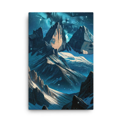 Fuchs in Alpennacht: Digitale Kunst der eisigen Berge im Mondlicht - Leinwand camping xxx yyy zzz 61 x 91.4 cm