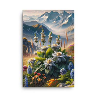 Alpine Flora: Digitales Kunstwerk mit lebendigen Blumen - Leinwand berge xxx yyy zzz 61 x 91.4 cm