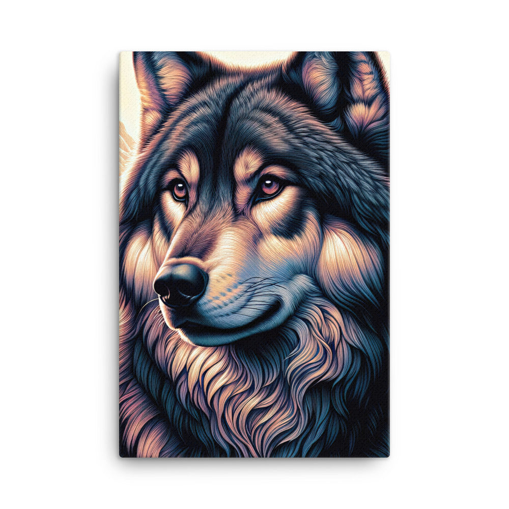 Majestätischer, glänzender Wolf in leuchtender Illustration (AN) - Leinwand xxx yyy zzz 61 x 91.4 cm