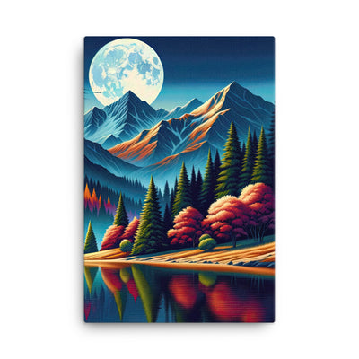 Ruhiger Herbstabend in den Alpen, grün-rote Berge - Leinwand berge xxx yyy zzz 61 x 91.4 cm