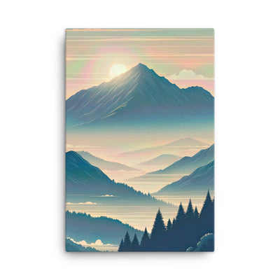 Bergszene bei Morgendämmerung, erste Sonnenstrahlen auf Bergrücken - Leinwand berge xxx yyy zzz 61 x 91.4 cm