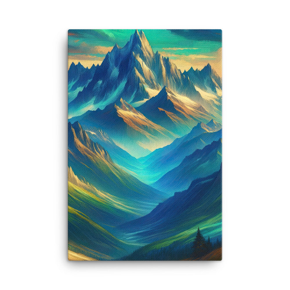 Atemberaubende alpine Komposition mit majestätischen Gipfeln und Tälern - Leinwand berge xxx yyy zzz 61 x 91.4 cm