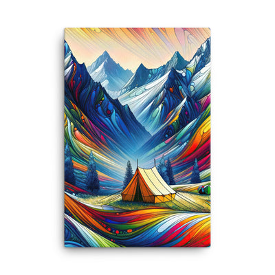 Surreale Alpen in abstrakten Farben, dynamische Formen der Landschaft - Leinwand camping xxx yyy zzz 61 x 91.4 cm
