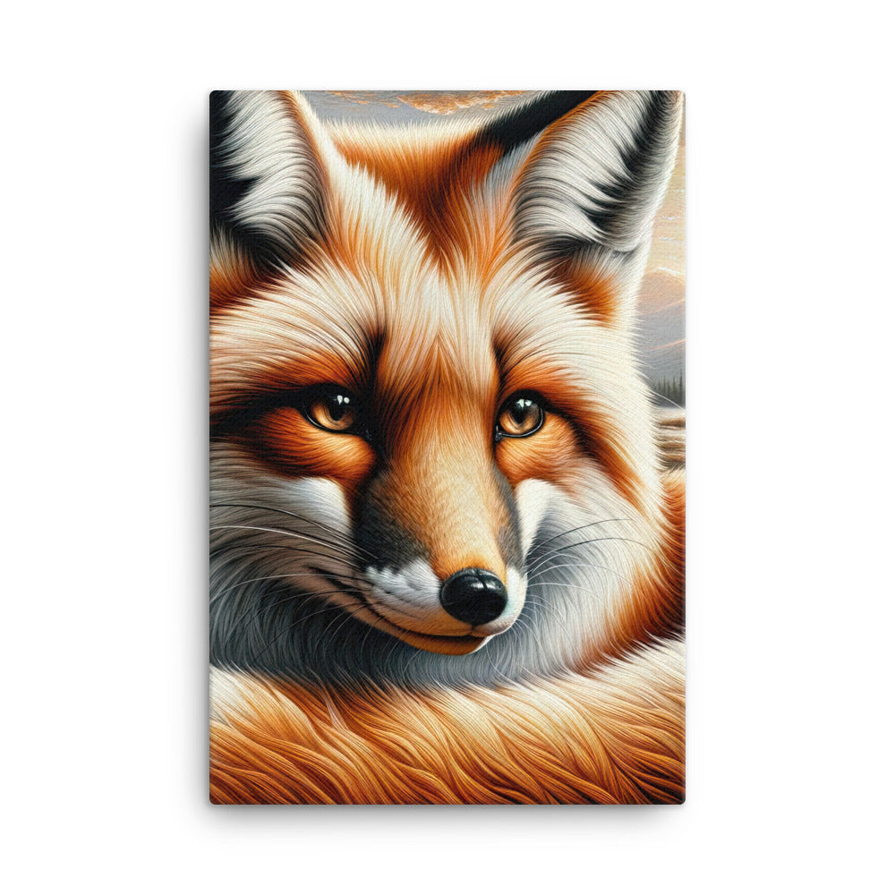 Ölgemälde eines nachdenklichen Fuchses mit weisem Blick - Leinwand camping xxx yyy zzz 61 x 91.4 cm