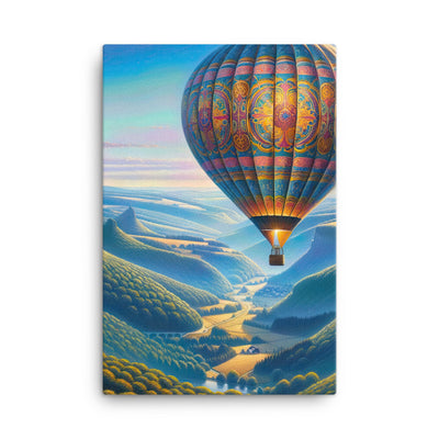 Ölgemälde einer ruhigen Szene mit verziertem Heißluftballon - Leinwand berge xxx yyy zzz 61 x 91.4 cm