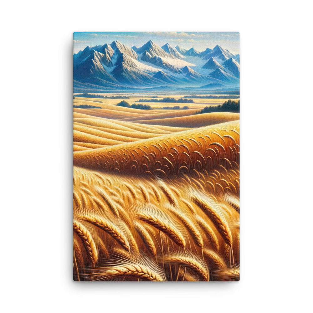 Ölgemälde eines weiten bayerischen Weizenfeldes, golden im Wind (TR) - Leinwand xxx yyy zzz 61 x 91.4 cm