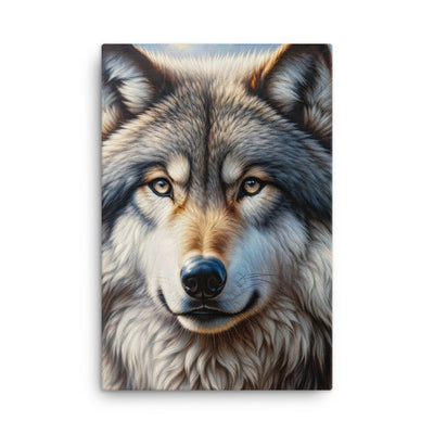 Porträt-Ölgemälde eines prächtigen Wolfes mit faszinierenden Augen (AN) - Leinwand xxx yyy zzz 61 x 91.4 cm
