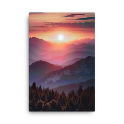 Foto der Alpenwildnis beim Sonnenuntergang, Himmel in warmen Orange-Tönen - Leinwand berge xxx yyy zzz 61 x 91.4 cm
