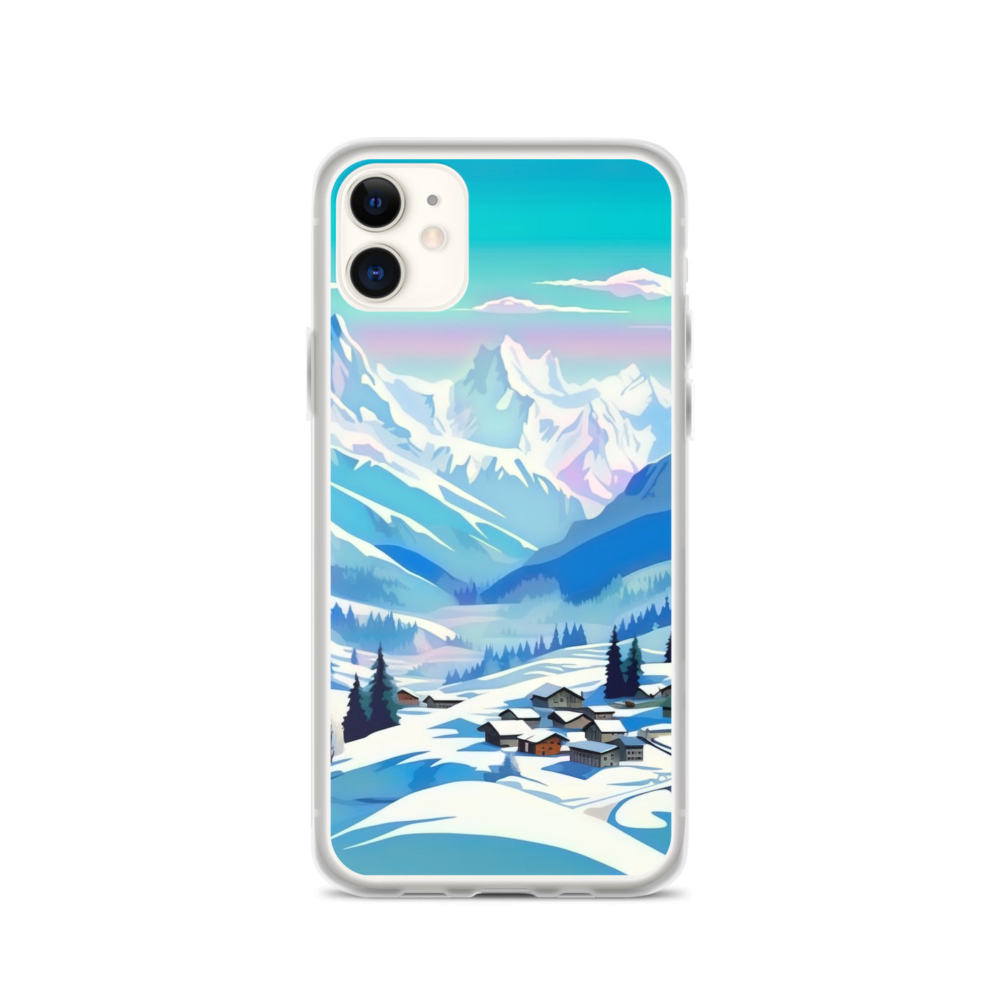 Berge und Schnee - Landschaft - iPhone Schutzhülle (durchsichtig) ski xxx iPhone 11
