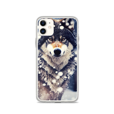 Wolf im Schnee - Episches Foto - iPhone Schutzhülle (durchsichtig) camping xxx iPhone 11