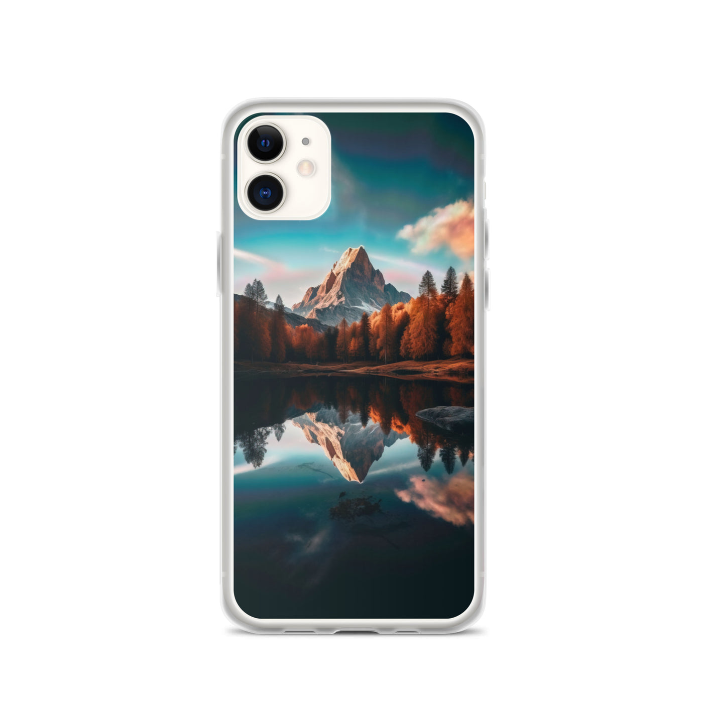 Bergsee, Berg und Bäume - Foto - iPhone Schutzhülle (durchsichtig) berge xxx iPhone 11