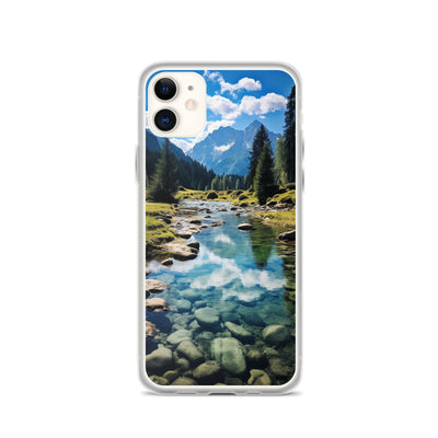 Österreichische Alpen und steiniger Bach - iPhone Schutzhülle (durchsichtig) berge xxx iPhone 11