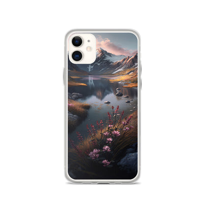 Berge, Bergsee und Blumen - iPhone Schutzhülle (durchsichtig) berge xxx iPhone 11