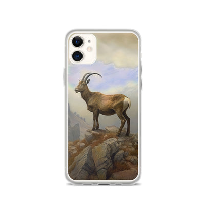 Steinbock am Berg - Wunderschöne Malerei - iPhone Schutzhülle (durchsichtig) berge xxx iPhone 11