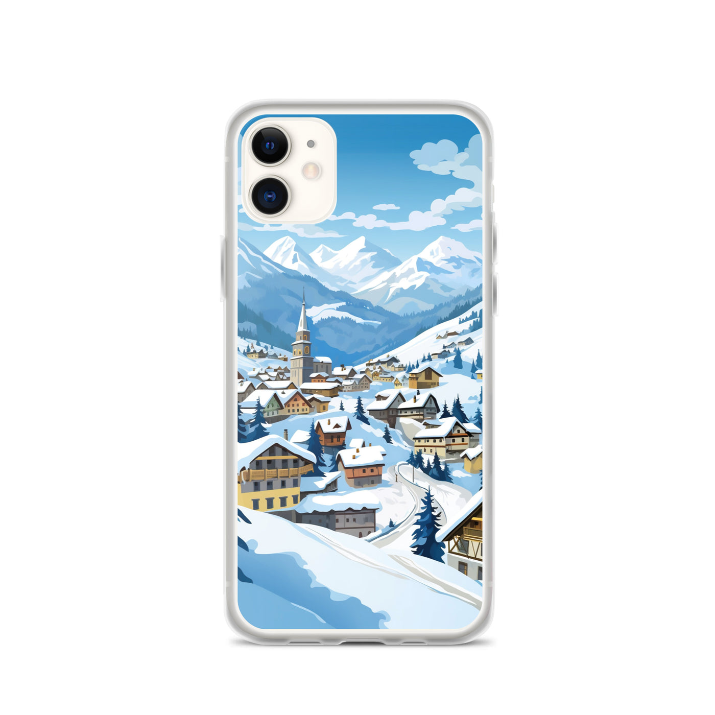 Kitzbühl - Berge und Schnee - Landschaftsmalerei - iPhone Schutzhülle (durchsichtig) ski xxx iPhone 11
