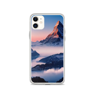 Matternhorn - Nebel - Berglandschaft - Malerei - iPhone Schutzhülle (durchsichtig) berge xxx iPhone 11
